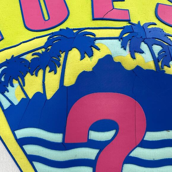 Guess Originals Classic Palm Tree Triangle T-shirt Men's S White Graphic Relaxed - Picture 3 of 12